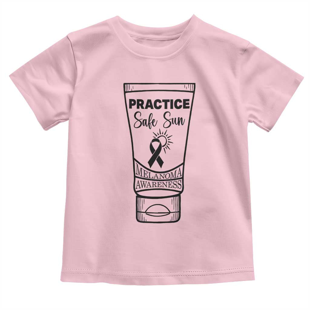 Skin Cancer Prevention Toddler T Shirt Practice Safe Sun Awareness Gift TS12 Light Pink Print Your Wear