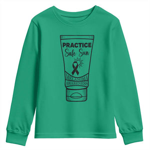Skin Cancer Prevention Youth Sweatshirt Practice Safe Sun Awareness Gift TS12 Irish Green Print Your Wear