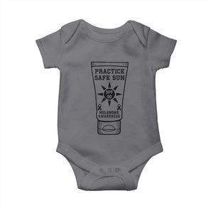 Practice Safe Sun Baby Onesie Funny Melanoma Skin Cancer Graphic TS12 Charcoal Print Your Wear