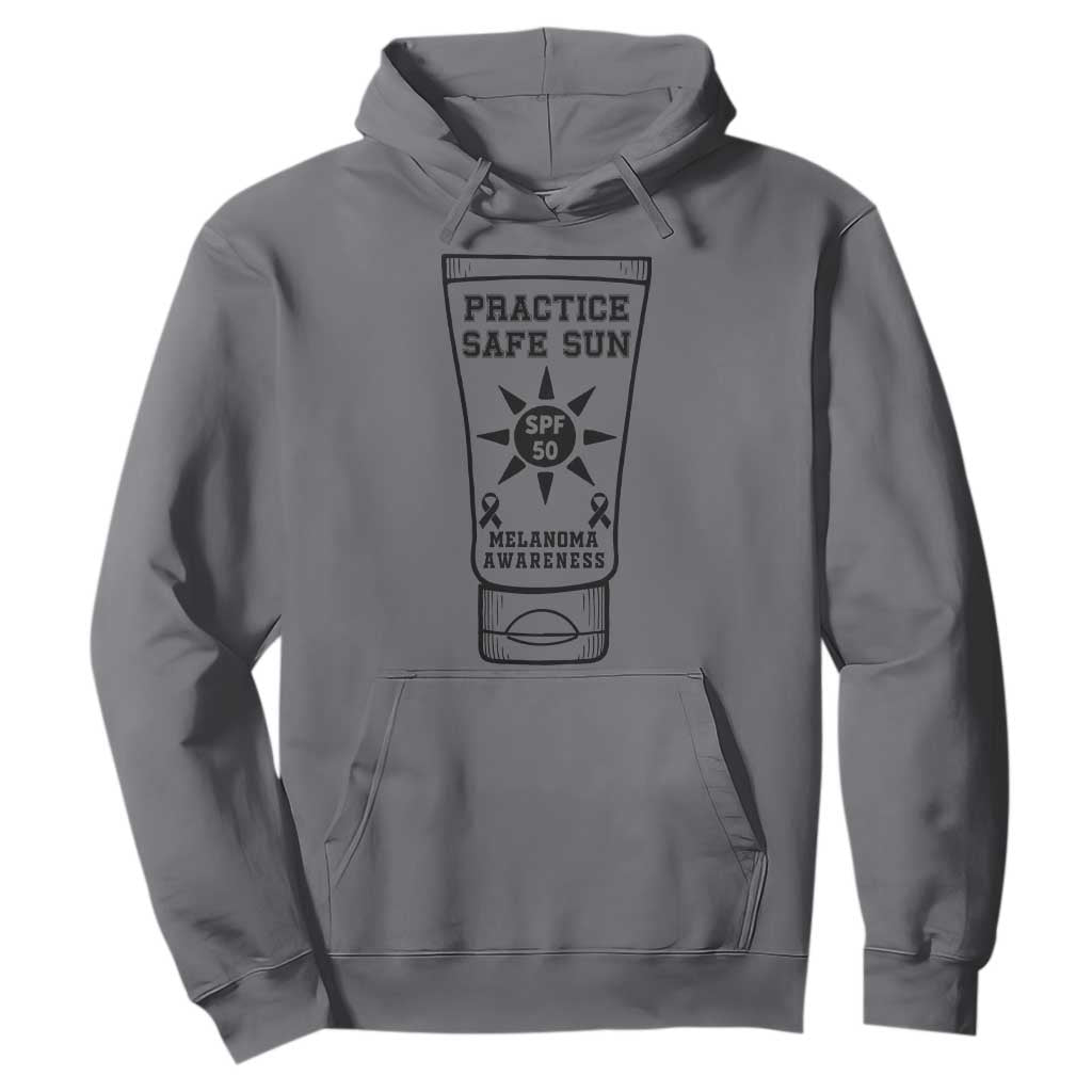 Practice Safe Sun Hoodie Funny Melanoma Skin Cancer Graphic TS12 Charcoal Print Your Wear
