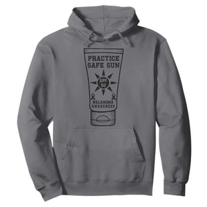 Practice Safe Sun Hoodie Funny Melanoma Skin Cancer Graphic TS12 Charcoal Print Your Wear