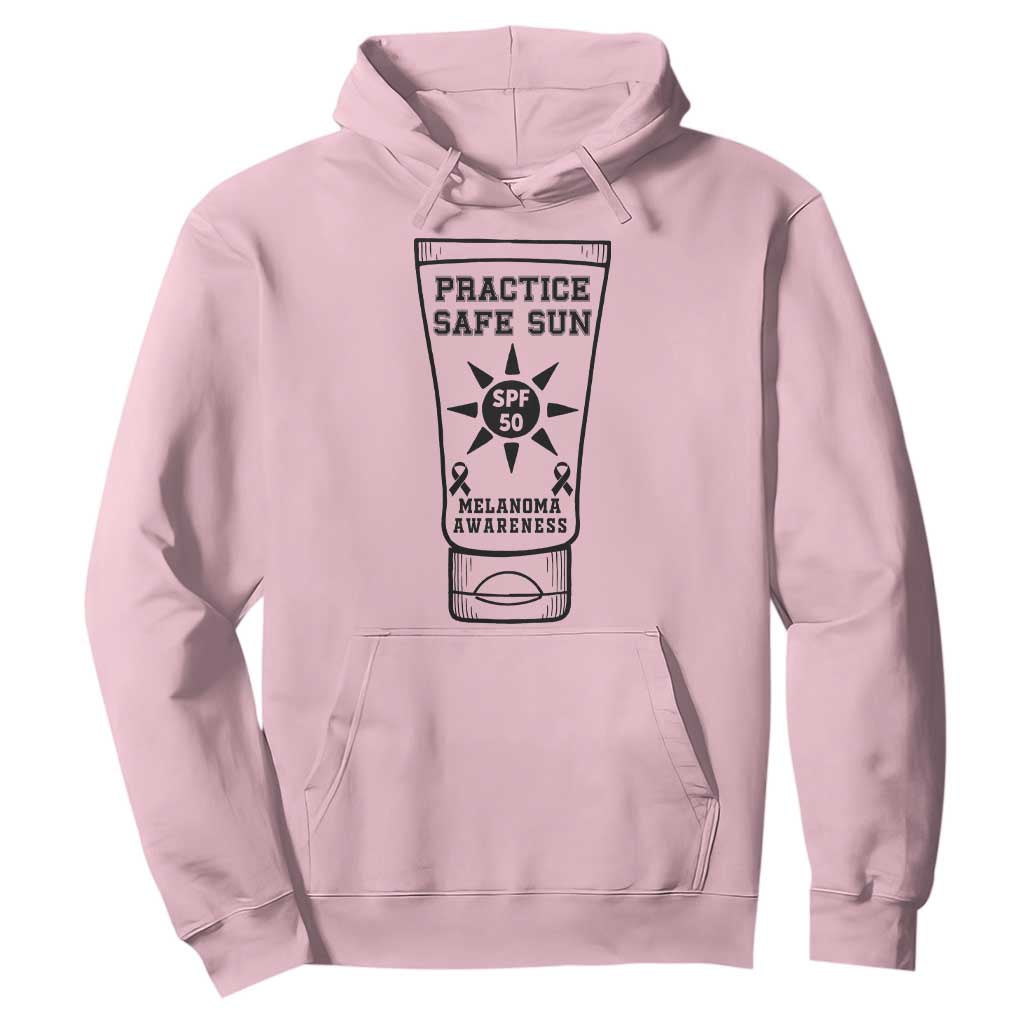 Practice Safe Sun Hoodie Funny Melanoma Skin Cancer Graphic TS12 Light Pink Print Your Wear