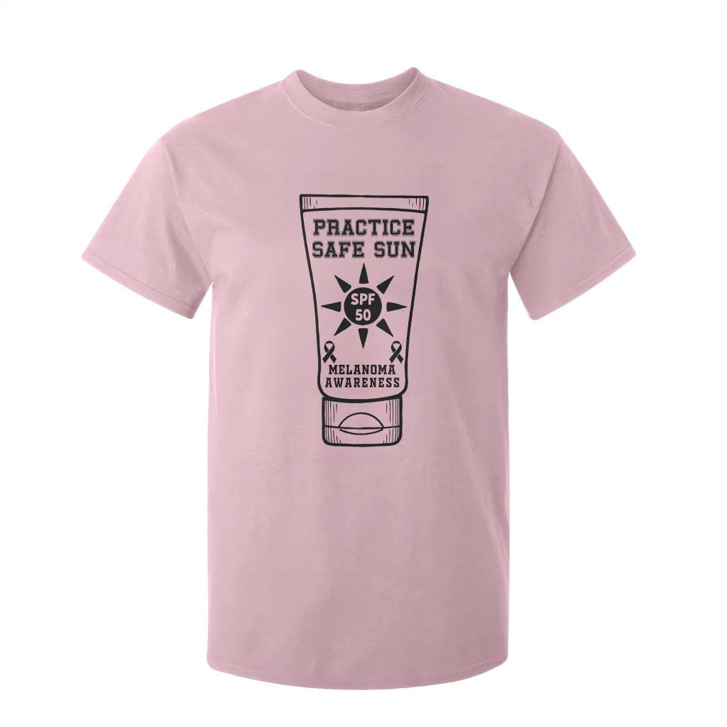 Practice Safe Sun T Shirt For Kid Funny Melanoma Skin Cancer Graphic TS12 Light Pink Print Your Wear