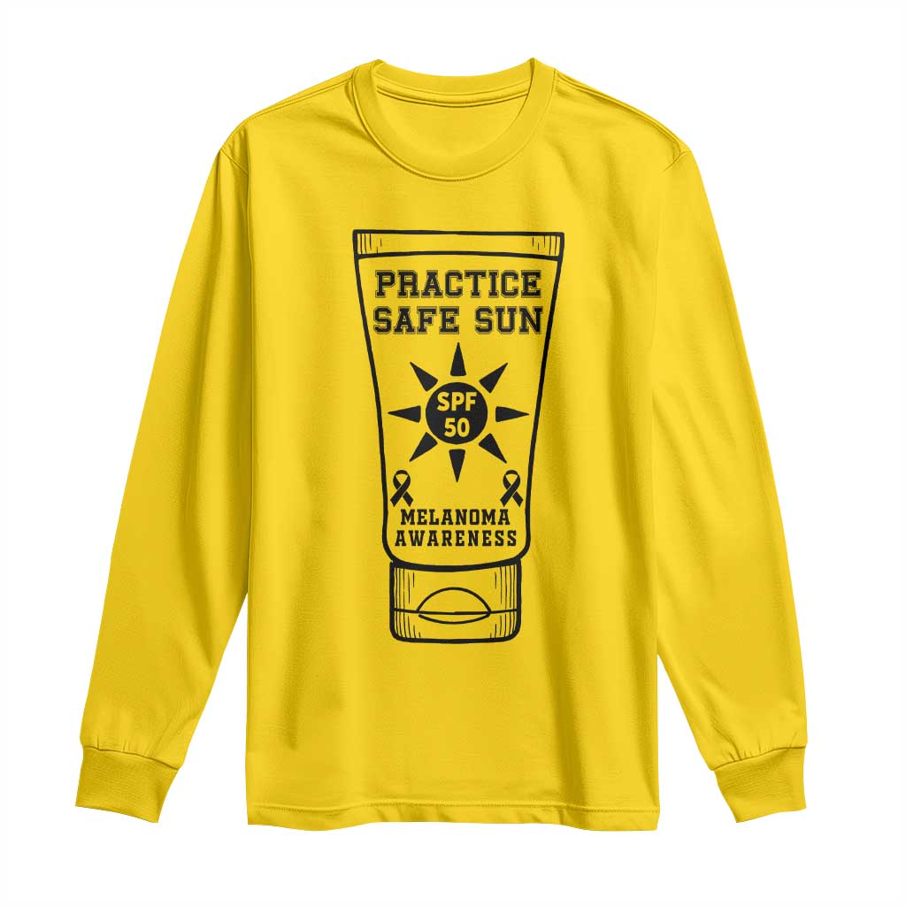 Practice Safe Sun Long Sleeve Shirt Funny Melanoma Skin Cancer Graphic TS12 Daisy Print Your Wear
