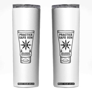 Practice Safe Sun Skinny Tumbler Funny Melanoma Skin Cancer Graphic TS12 White Print Your Wear