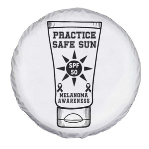 Practice Safe Sun Spare Tire Cover Funny Melanoma Skin Cancer Graphic TS12 Print Your Wear