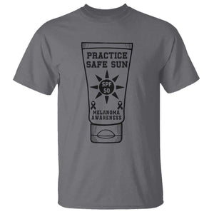Practice Safe Sun T Shirt Funny Melanoma Skin Cancer Graphic TS12 Charcoal Print Your Wear