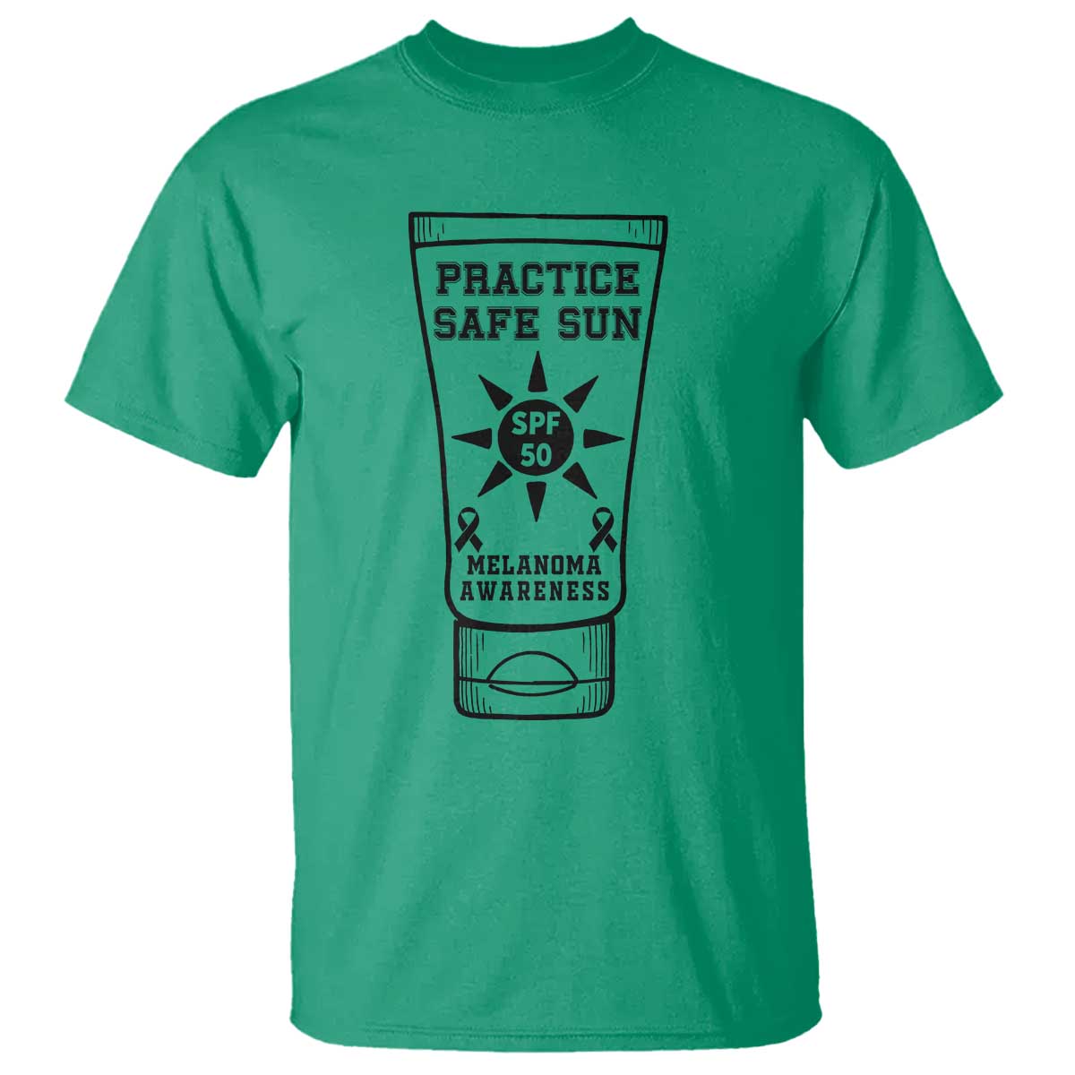 Practice Safe Sun T Shirt Funny Melanoma Skin Cancer Graphic TS12 Irish Green Print Your Wear