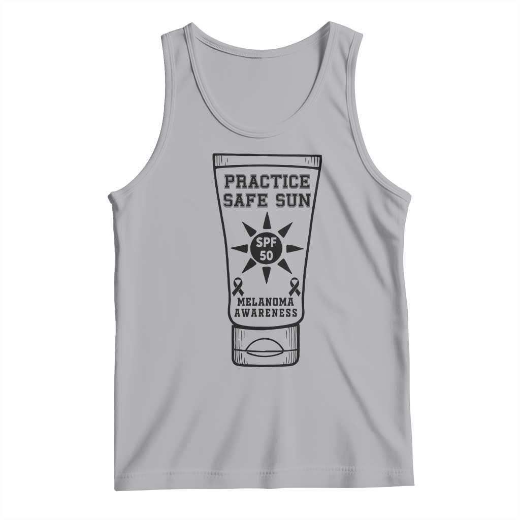 Practice Safe Sun Tank Top Funny Melanoma Skin Cancer Graphic TS12 Athletic Heather Print Your Wear