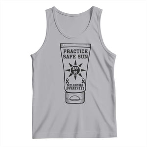 Practice Safe Sun Tank Top Funny Melanoma Skin Cancer Graphic TS12 Athletic Heather Print Your Wear