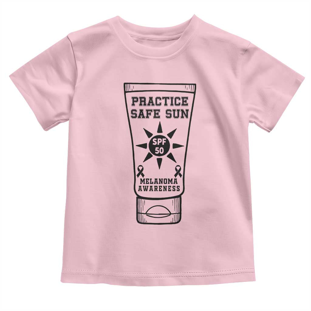 Practice Safe Sun Toddler T Shirt Funny Melanoma Skin Cancer Graphic TS12 Light Pink Print Your Wear