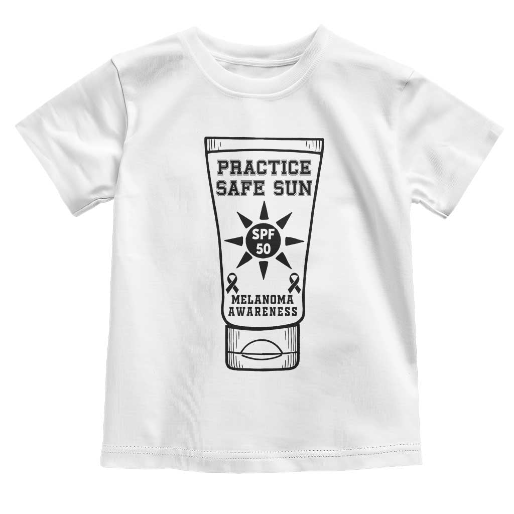 Practice Safe Sun Toddler T Shirt Funny Melanoma Skin Cancer Graphic TS12 White Print Your Wear