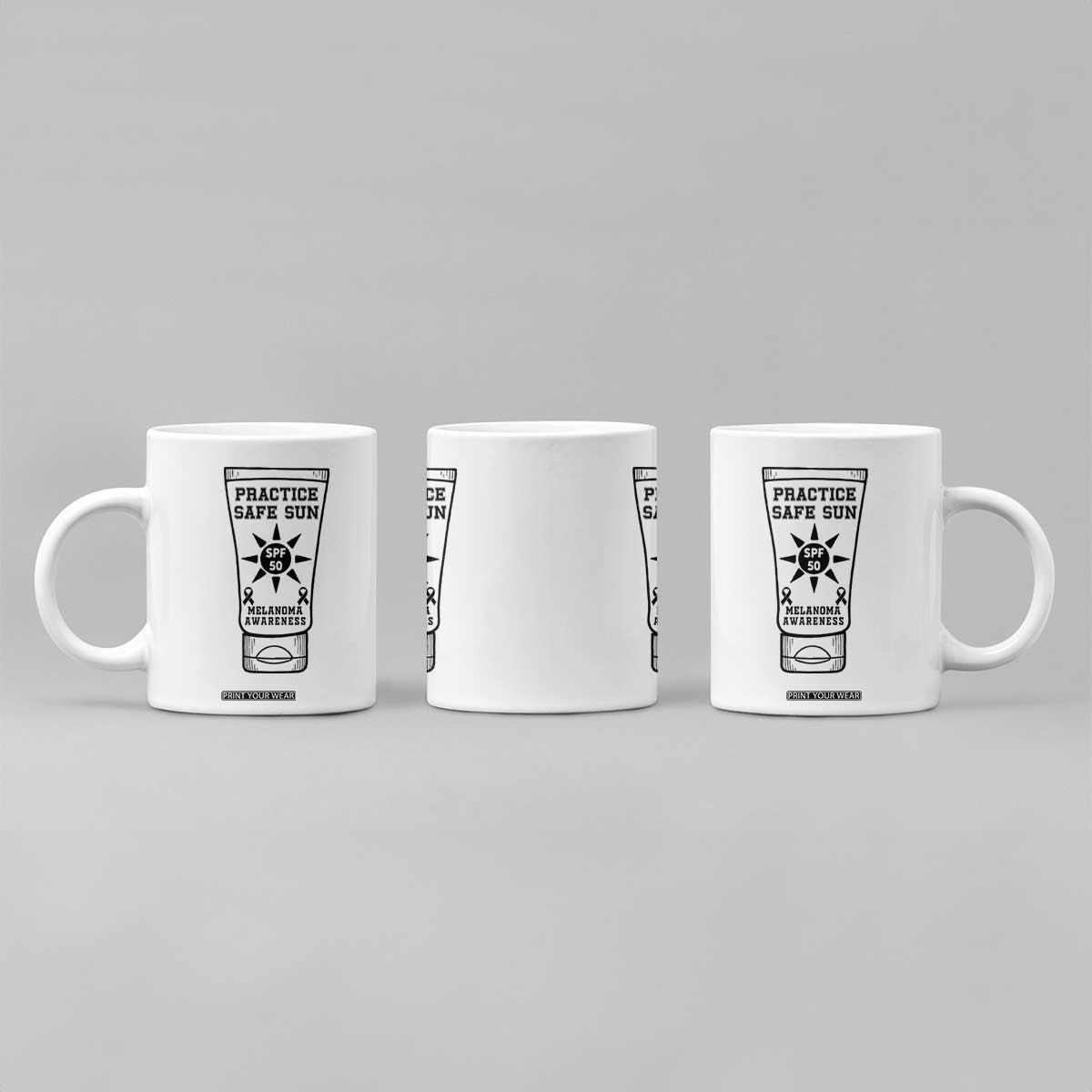 Practice Safe Sun Coffee Mug Funny Melanoma Skin Cancer Graphic TS12 Print Your Wear