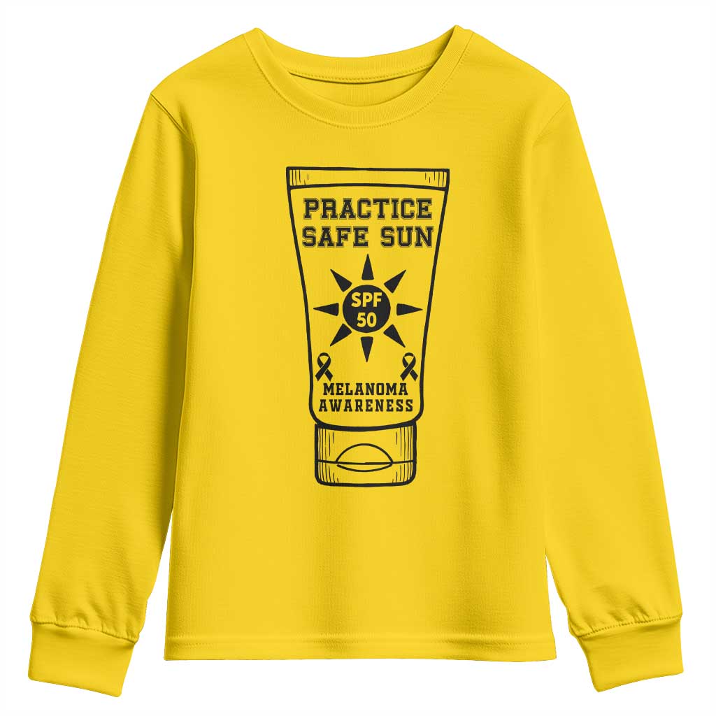 Practice Safe Sun Youth Sweatshirt Funny Melanoma Skin Cancer Graphic TS12 Daisy Print Your Wear