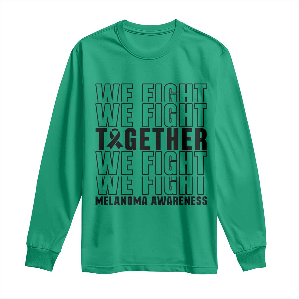 Melanoma Support Warrior Long Sleeve Shirt We Fight Together TS12 Irish Green Print Your Wear