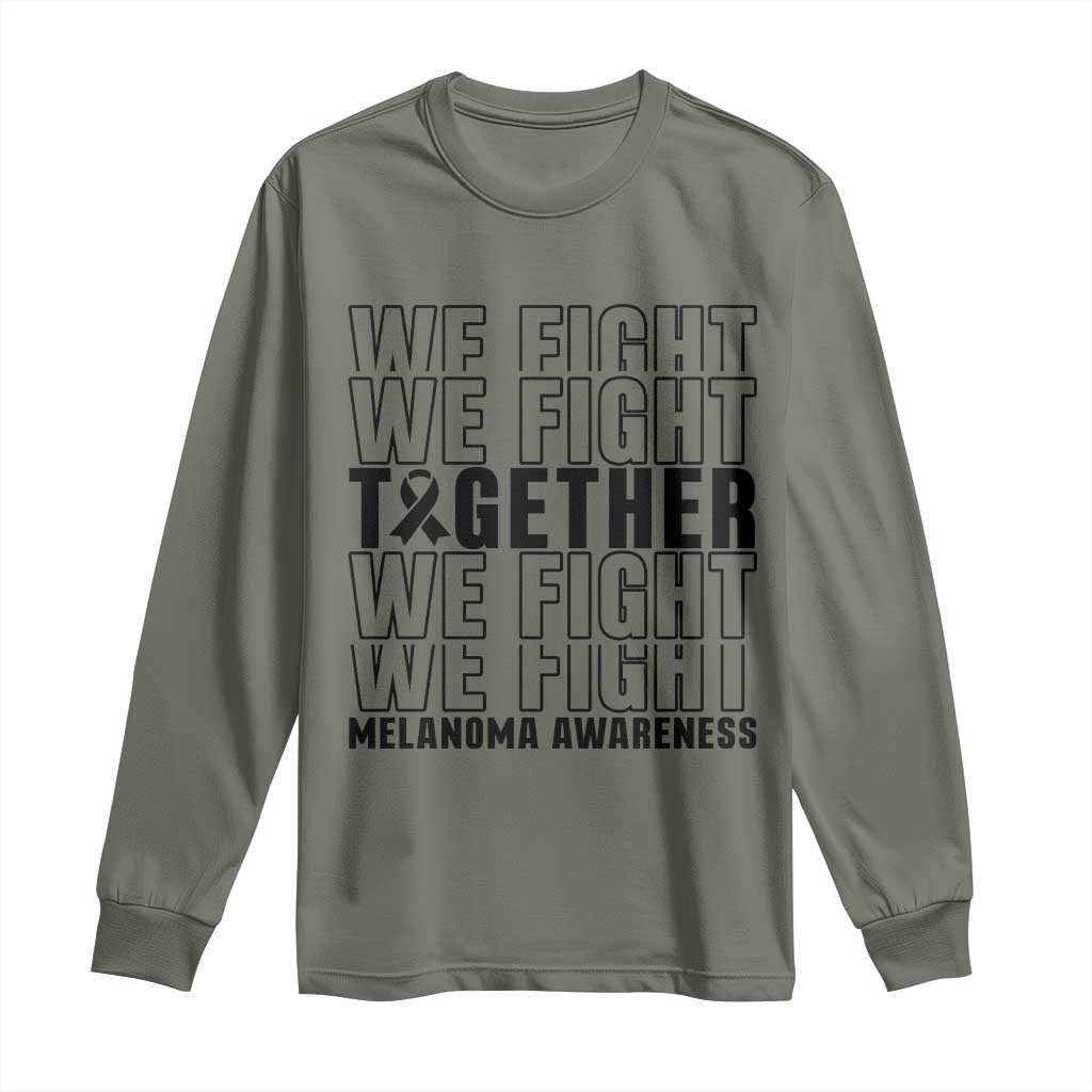Melanoma Support Warrior Long Sleeve Shirt We Fight Together TS12 Military Green Print Your Wear