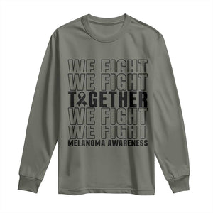 Melanoma Support Warrior Long Sleeve Shirt We Fight Together TS12 Military Green Print Your Wear