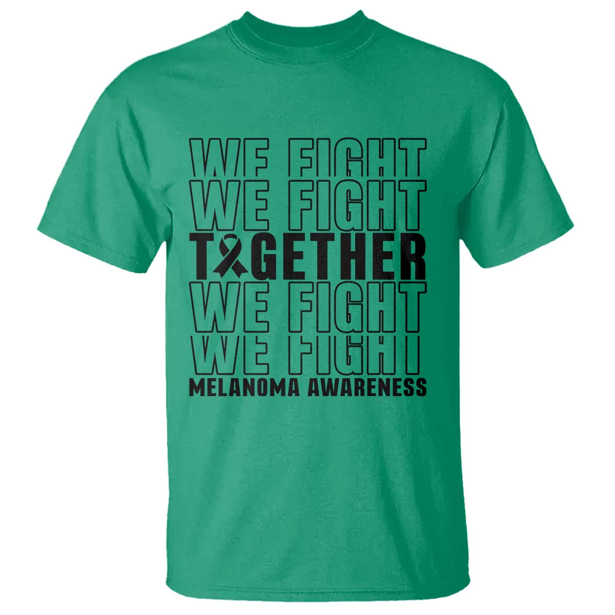 Melanoma Support Warrior T Shirt We Fight Together TS12 Irish Green Print Your Wear