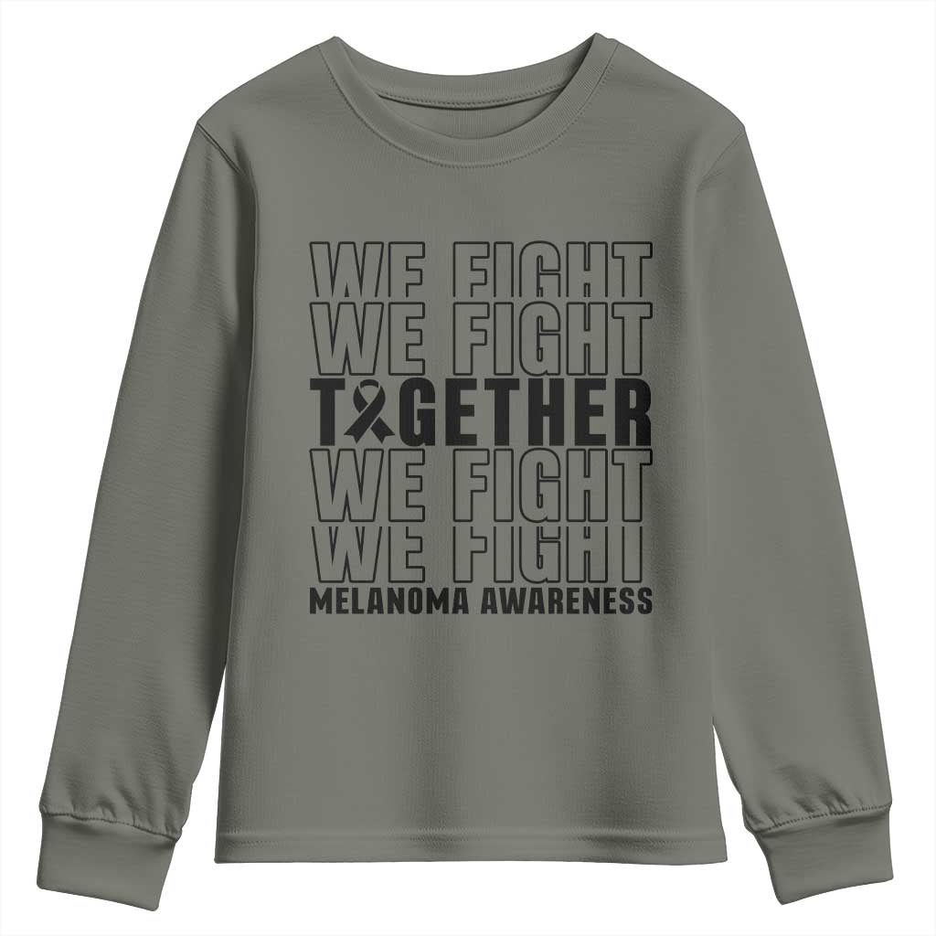 Melanoma Support Warrior Youth Sweatshirt We Fight Together TS12 Military Green Print Your Wear