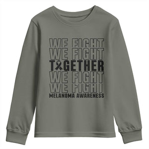 Melanoma Support Warrior Youth Sweatshirt We Fight Together TS12 Military Green Print Your Wear
