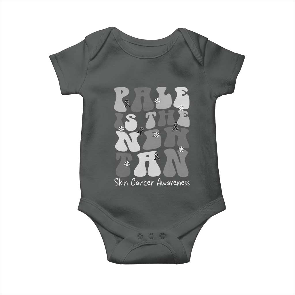 Skin Cancer Warrior Baby Onesie Pale Is The New Tan TS12 Dark Heather Print Your Wear