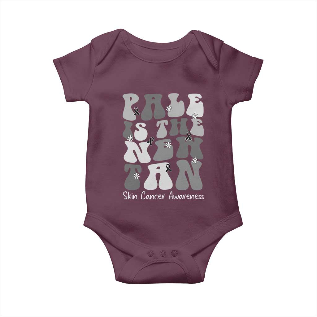 Skin Cancer Warrior Baby Onesie Pale Is The New Tan TS12 Maroon Print Your Wear