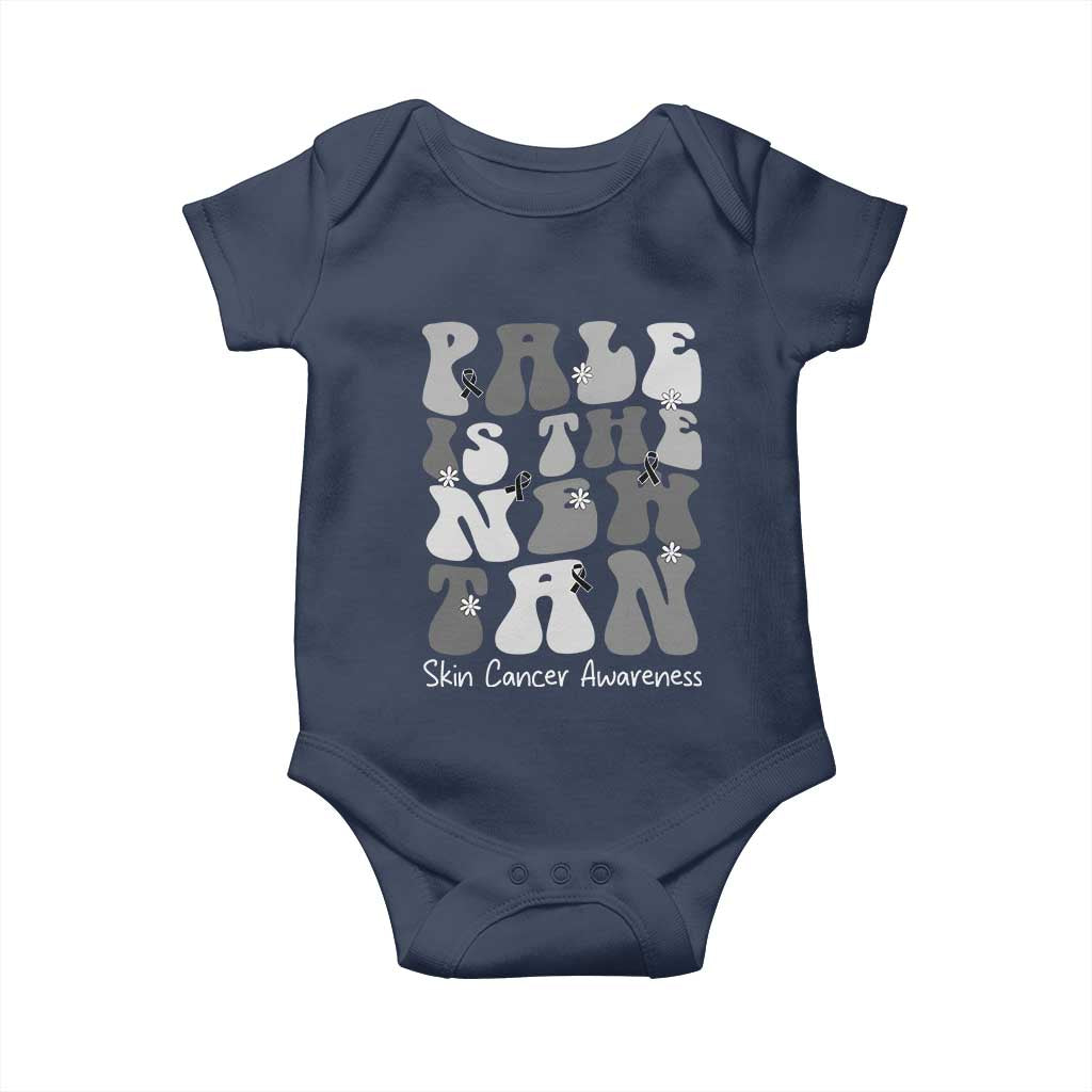 Skin Cancer Warrior Baby Onesie Pale Is The New Tan TS12 Navy Print Your Wear