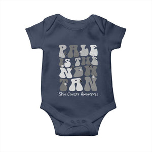 Skin Cancer Warrior Baby Onesie Pale Is The New Tan TS12 Navy Print Your Wear