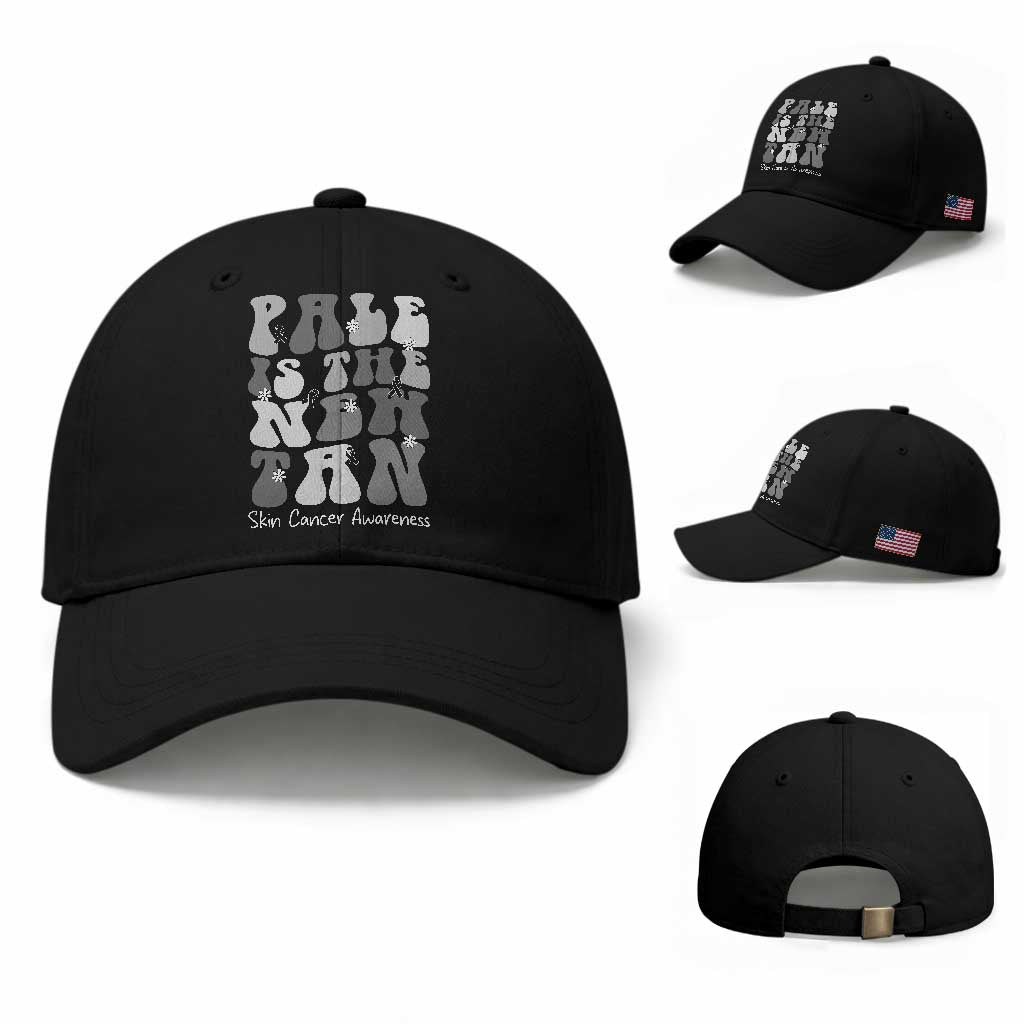 Skin Cancer Warrior Baseball Cap Pale Is The New Tan TS12 Baseball Cap Universal Fit Black Print Your Wear