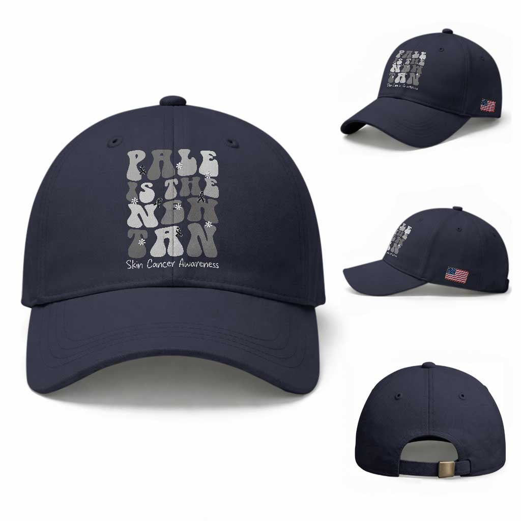 Skin Cancer Warrior Baseball Cap Pale Is The New Tan TS12 Baseball Cap Universal Fit Navy Print Your Wear