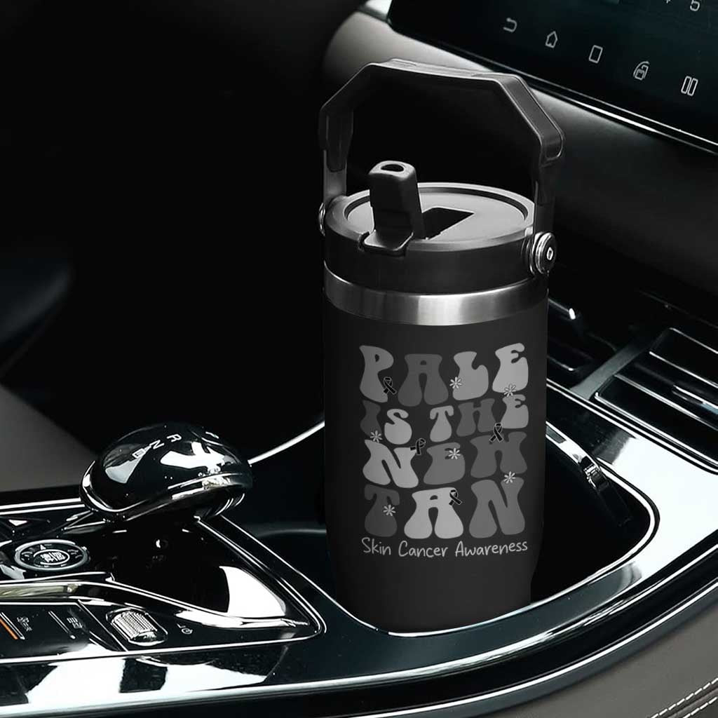 Skin Cancer Warrior Flip Straw Tumbler Pale Is The New Tan TS12 Print Your Wear