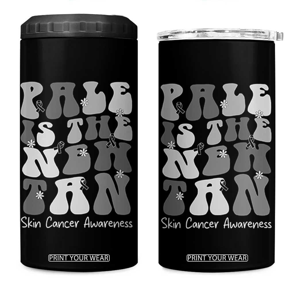 Skin Cancer Warrior 4 in 1 Can Cooler Tumbler Pale Is The New Tan TS12 One Size: 16 oz Black Print Your Wear