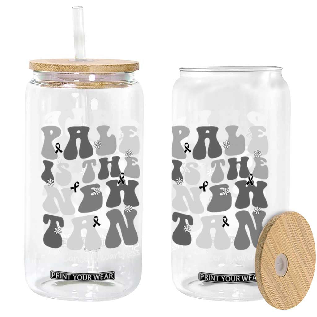Skin Cancer Warrior Glass Can Pale Is The New Tan TS12 Print Your Wear