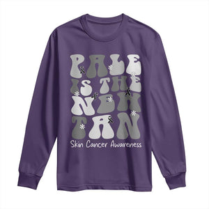 Skin Cancer Warrior Long Sleeve Shirt Pale Is The New Tan TS12 Purple Print Your Wear