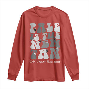 Skin Cancer Warrior Long Sleeve Shirt Pale Is The New Tan TS12 Red Print Your Wear
