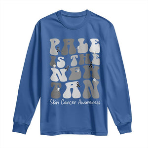 Skin Cancer Warrior Long Sleeve Shirt Pale Is The New Tan TS12 Royal Blue Print Your Wear