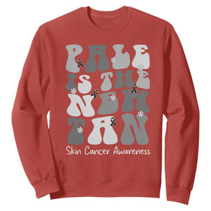 Skin Cancer Warrior Sweatshirt Pale Is The New Tan TS12 Red Print Your Wear