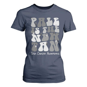 Skin Cancer Warrior T Shirt For Women Pale Is The New Tan TS12 Navy Print Your Wear