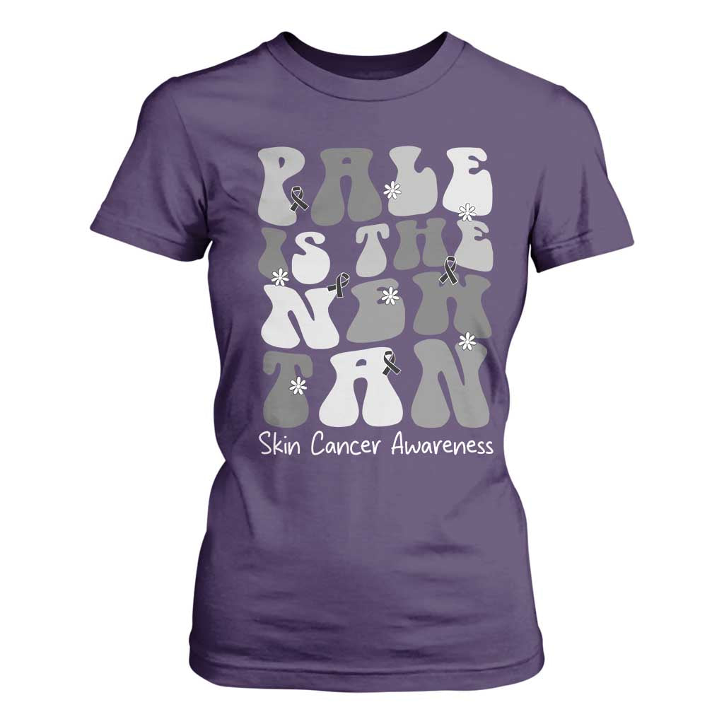 Skin Cancer Warrior T Shirt For Women Pale Is The New Tan TS12 Purple Print Your Wear
