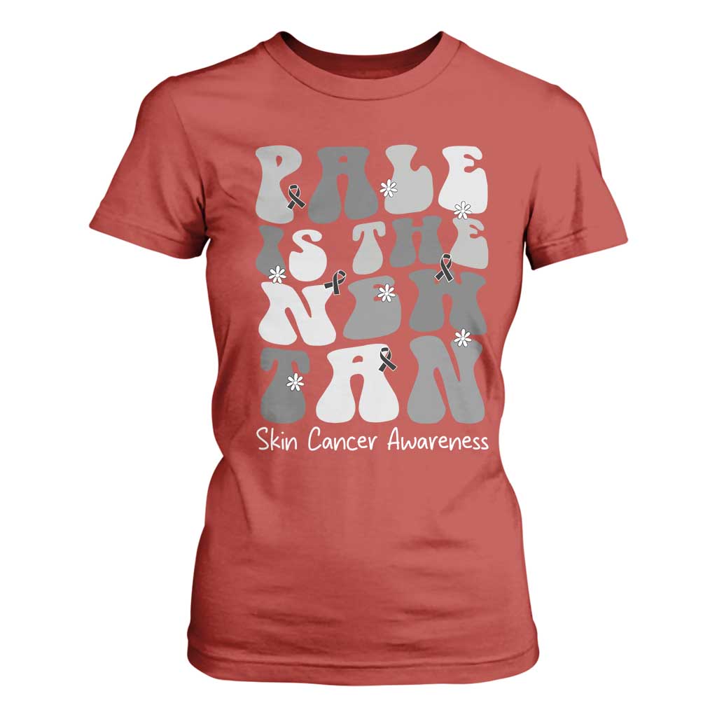 Skin Cancer Warrior T Shirt For Women Pale Is The New Tan TS12 Red Print Your Wear