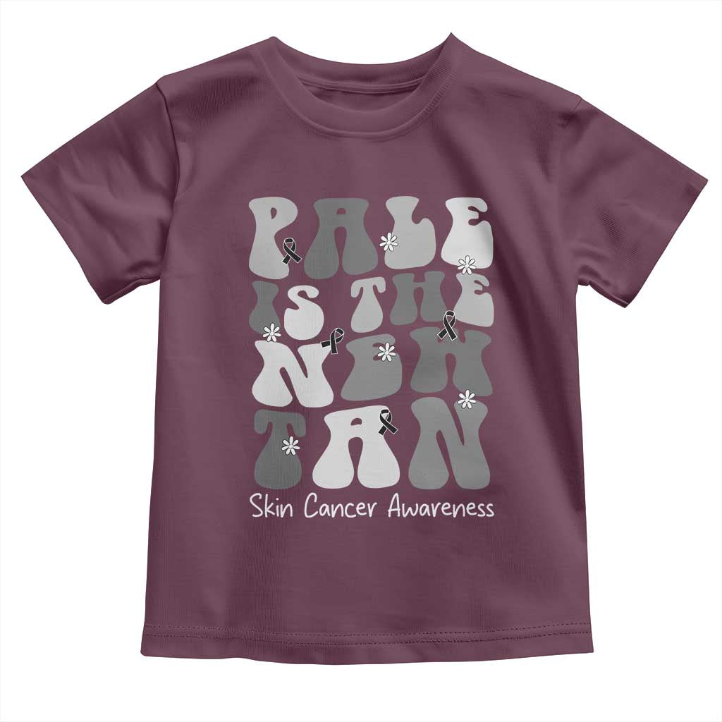 Skin Cancer Warrior Toddler T Shirt Pale Is The New Tan TS12 Maroon Print Your Wear
