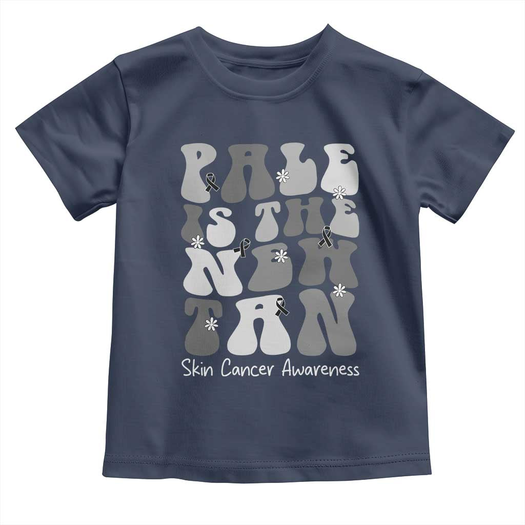Skin Cancer Warrior Toddler T Shirt Pale Is The New Tan TS12 Navy Print Your Wear