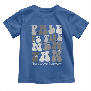 Skin Cancer Warrior Toddler T Shirt Pale Is The New Tan TS12 Royal Blue Print Your Wear