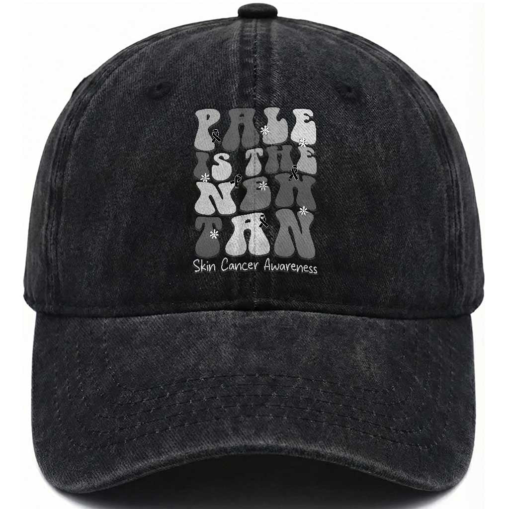 Skin Cancer Warrior Washed Cotton Baseball Cap Pale Is The New Tan TS12 Print Your Wear
