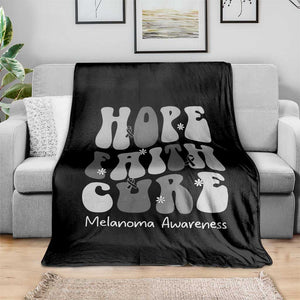 Faith Hope Cure Melanoma Awareness Throw Blanket Skin Cancer Fighter TS12 Print Your Wear