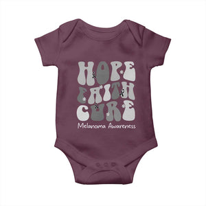 Faith Hope Cure Melanoma Awareness Baby Onesie Skin Cancer Fighter TS12 Maroon Print Your Wear