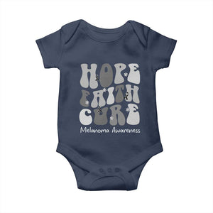 Faith Hope Cure Melanoma Awareness Baby Onesie Skin Cancer Fighter TS12 Navy Print Your Wear