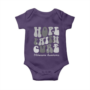Faith Hope Cure Melanoma Awareness Baby Onesie Skin Cancer Fighter TS12 Purple Print Your Wear