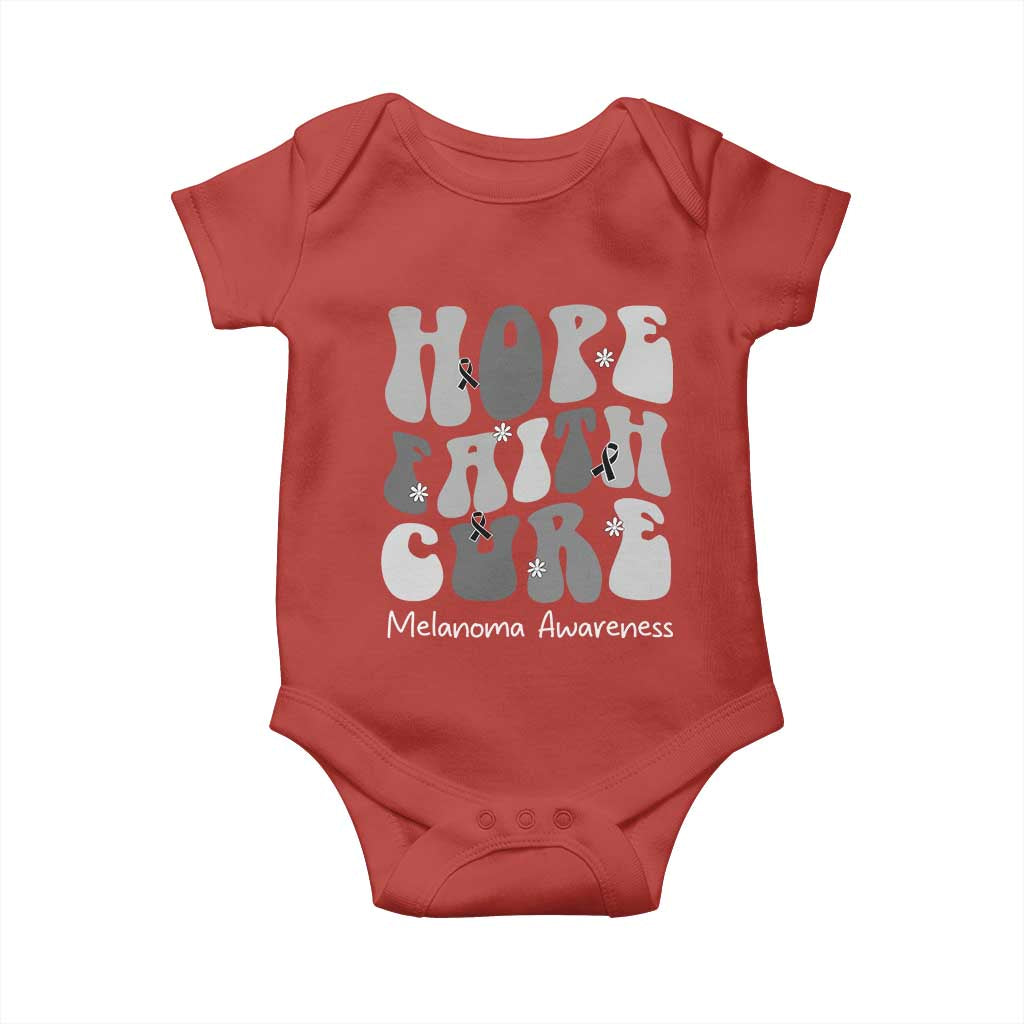 Faith Hope Cure Melanoma Awareness Baby Onesie Skin Cancer Fighter TS12 Red Print Your Wear