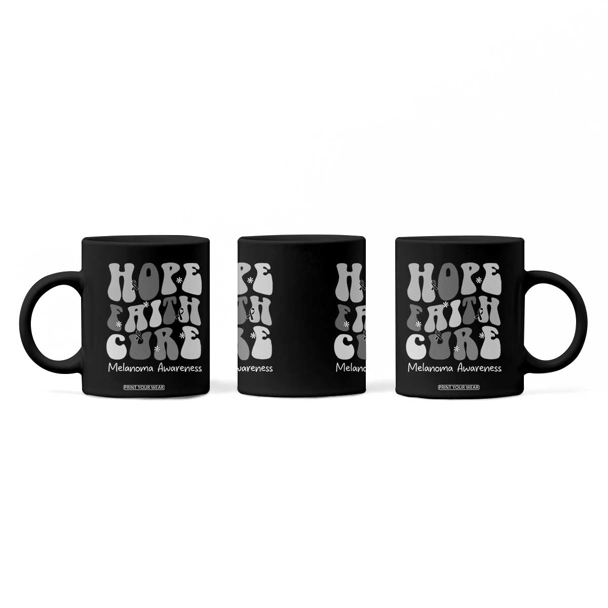 Faith Hope Cure Melanoma Awareness Coffee Mug Skin Cancer Fighter TS12 Print Your Wear
